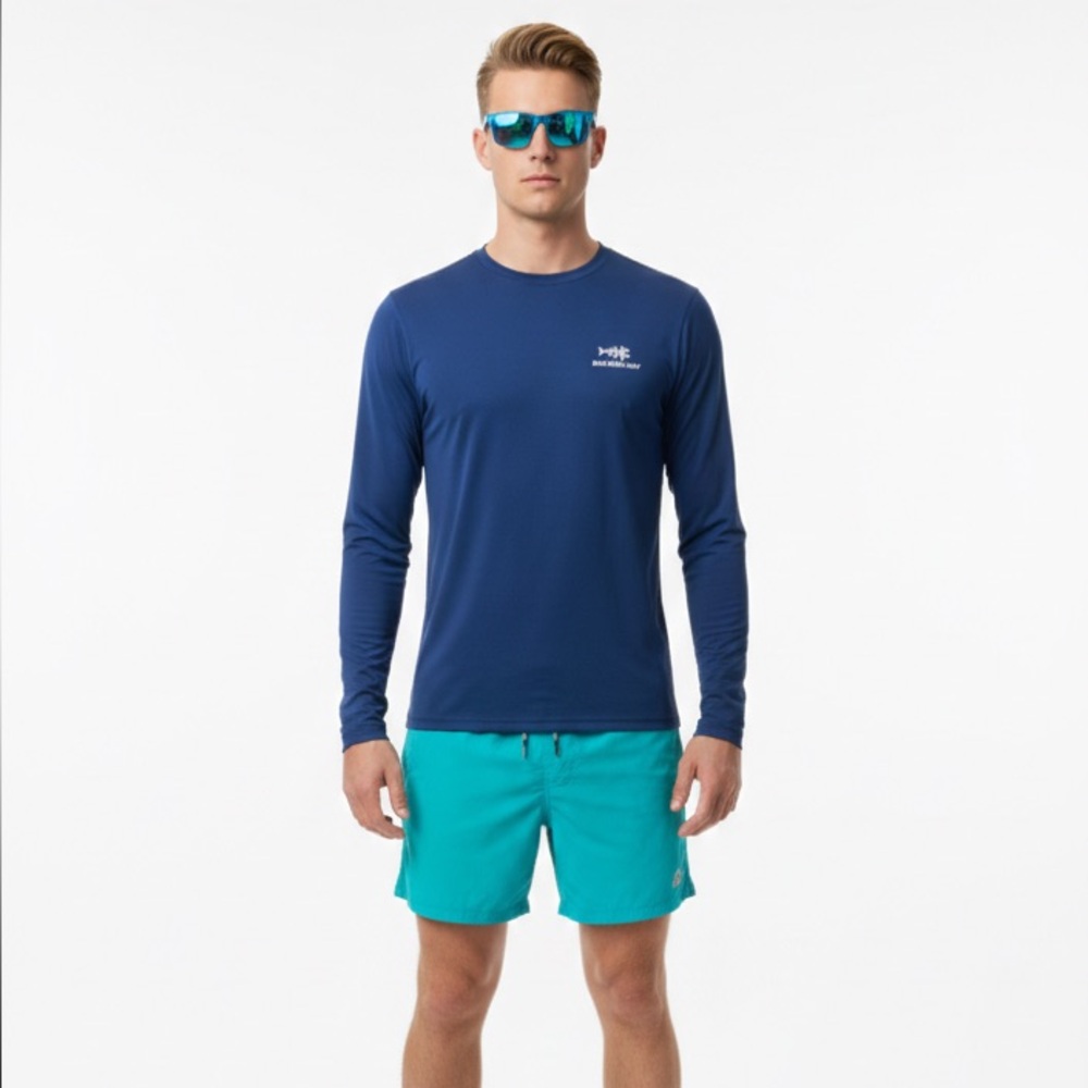Bassdash Long Sleeve Blue Shirt for Men UV Sun Protection UPF 50+ T-Shirt XL